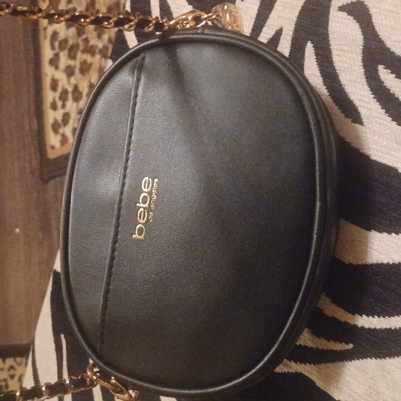 BEBE PURSE CROSSBODY BLACK, GOLD  NWT - Picture 3 of 9